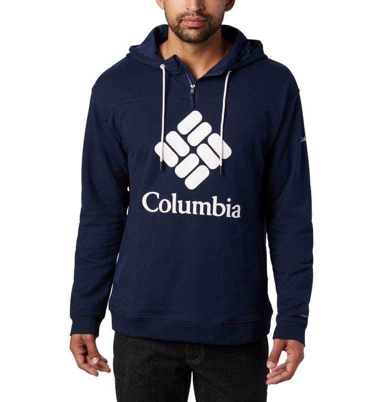 Yellow Red Men's Columbia Lodge Hoodies | WFCZPN-742 - Columbia Outlet Online