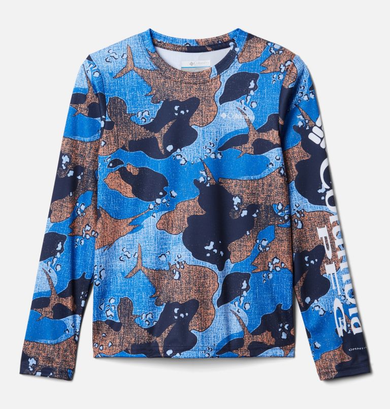 Blue Kids' Columbia PFG Super Terminal Tackle Shirts | KNPXSZ-254 - Columbia Outlet Online