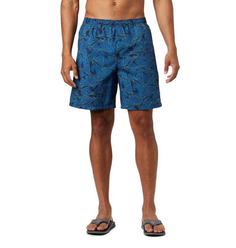 Navy Men's Columbia PFG Super Backcast Shorts | XALKRC-840 - Columbia Outlet Online
