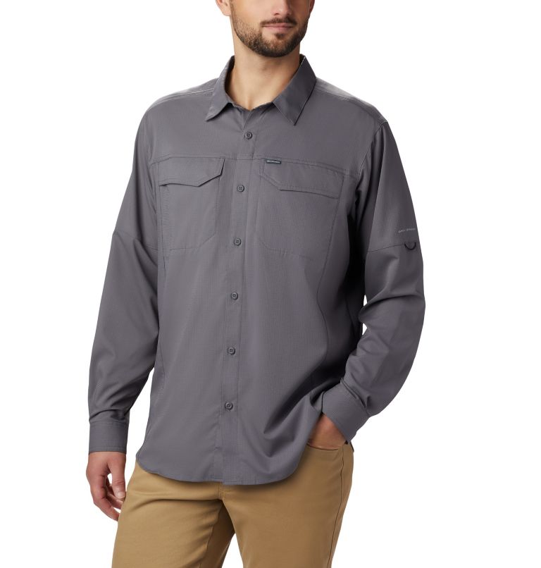 White Men's Columbia Silver Ridge Lite Shirts | ZPXICN-054 - Columbia Outlet Online