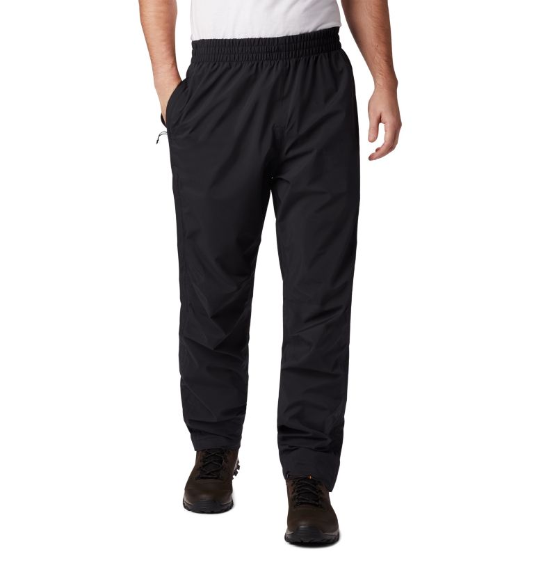 Black Men's Columbia Evolution Valley Rain Pants | ZQOUHC-850 - Columbia Outlet Online