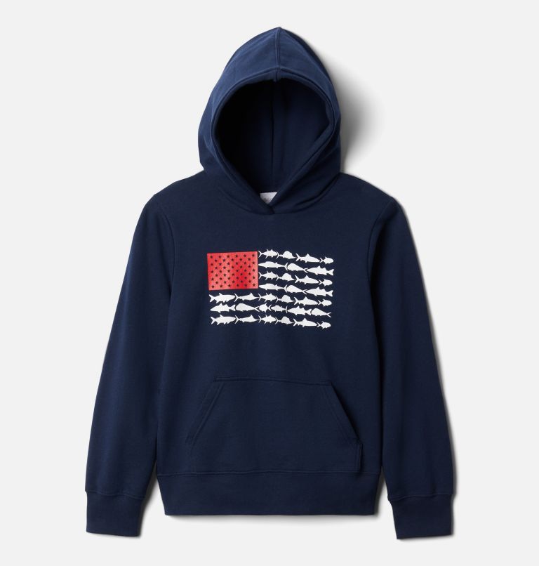 Navy Red Kids' Columbia PFG Hoodies | QLXDTC-621 - Columbia Outlet Online