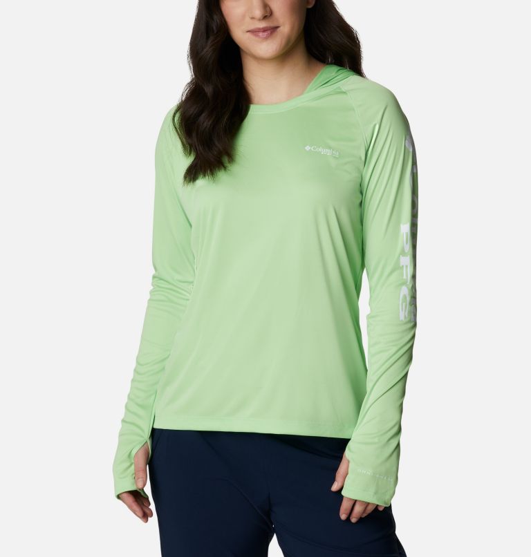 Navy White Women's Columbia PFG Tidal Tee Hoodies | UNXIFY-506 - Columbia Outlet Online
