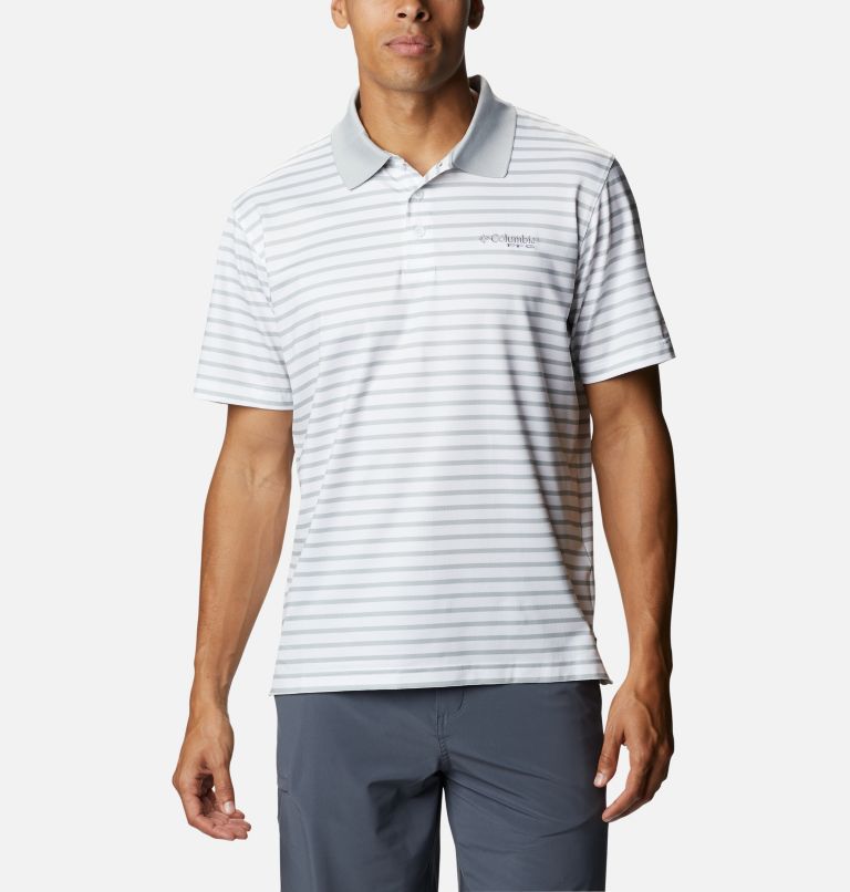 Green White Men's Columbia Skiff Cast Polo | EQGMDT-874 - Columbia Outlet Online