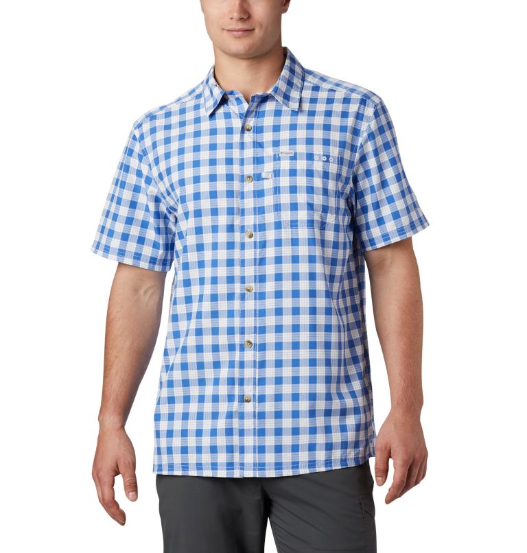 Navy Men's Columbia PFG Super Slack Tide Shirts | SBVXLH-659 - Columbia Outlet Online
