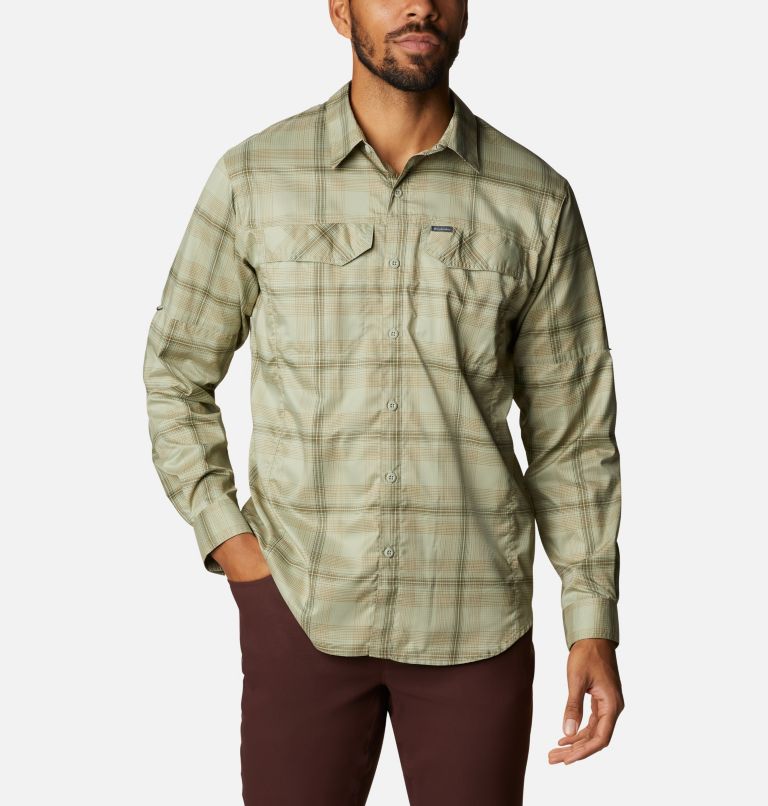 Green Men's Columbia Silver Ridge Lite Plaid Shirts | AHZBXL-850 - Columbia Outlet Online
