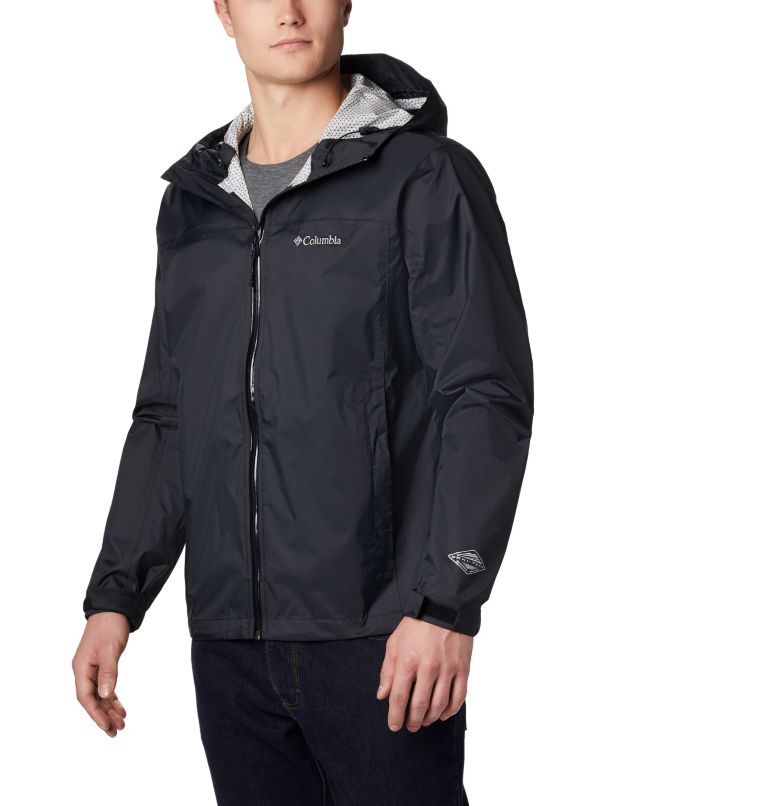Black Men's Columbia Omni-Tech Rain Jacket | WAEYNV-154 - Columbia Outlet Online
