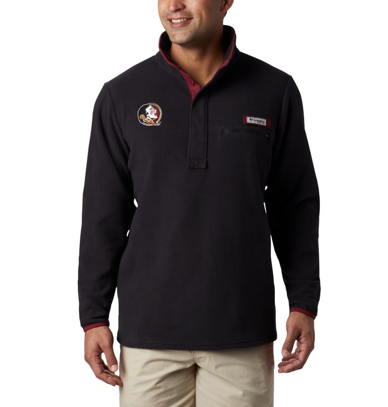 Black Men's Columbia Collegiate PFG Fleece Jacket | JCWQLG-247 - Columbia Outlet Online