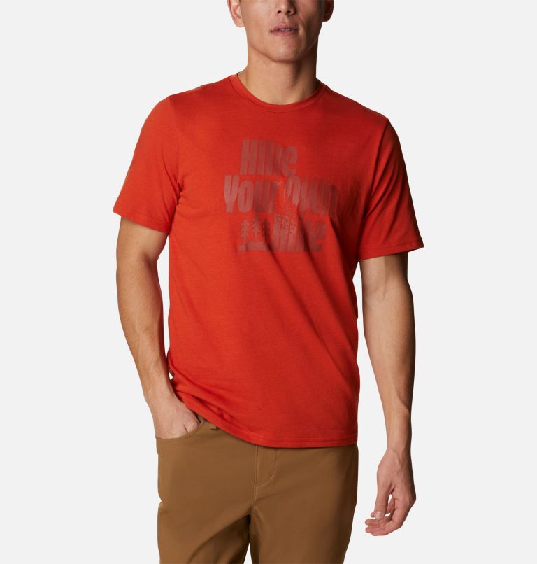 Red Men's Columbia Alpine Way T-Shirt | UJMETP-396 - Columbia Outlet Online