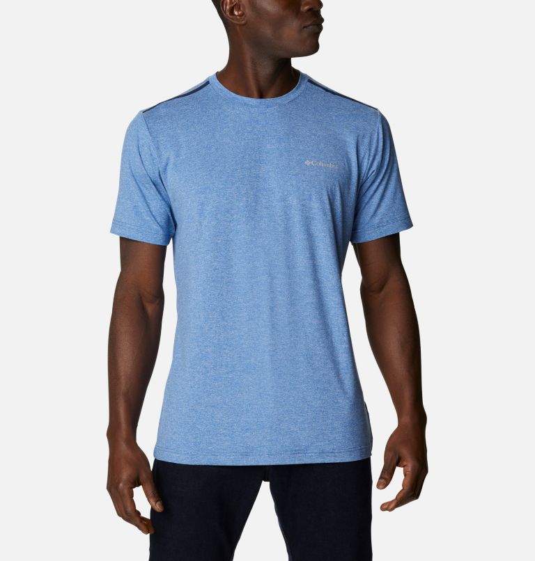 Blue Men's Columbia Tech Trail T-Shirt | YWQNED-760 - Columbia Outlet Online
