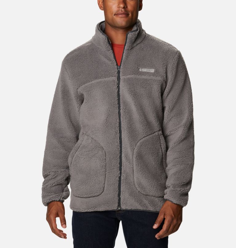 Grey Black Men's Columbia Rugged Ridge Sherpa II Fleece Jacket | UPBJOZ-234 - Columbia Outlet Online