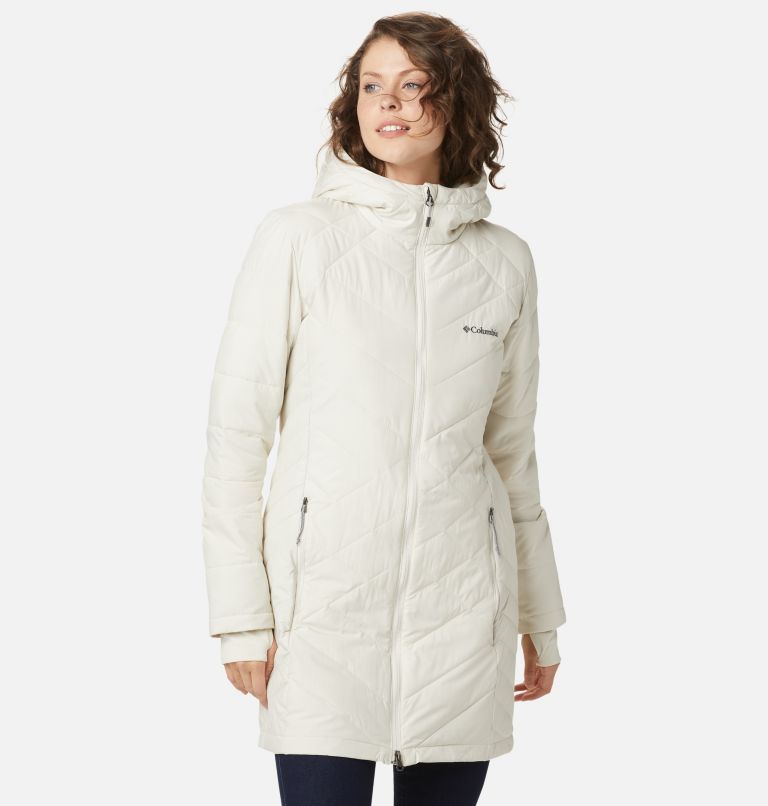 White Women's Columbia Coats Hooded Jacket | QKBVJW-093 - Columbia Outlet Online