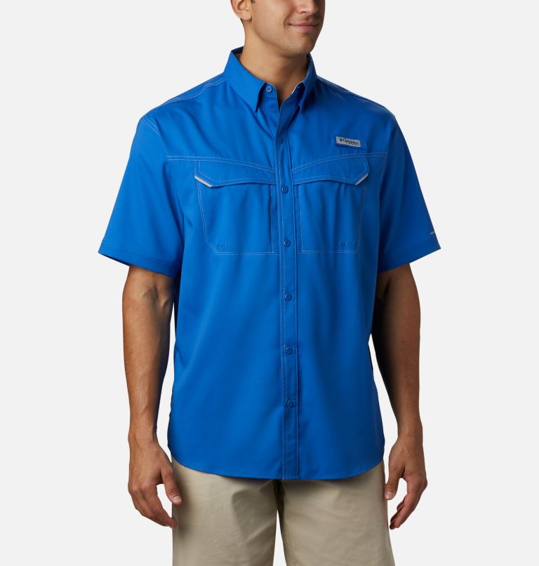 Navy Men's Columbia PFG Low Drag Offshore Shirts | GQZFXV-240 - Columbia Outlet Online