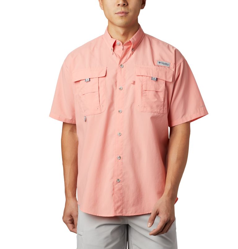 Red Men's Columbia PFG Bahama II Fishing Shirts | GTKQLC-814 - Columbia Outlet Online