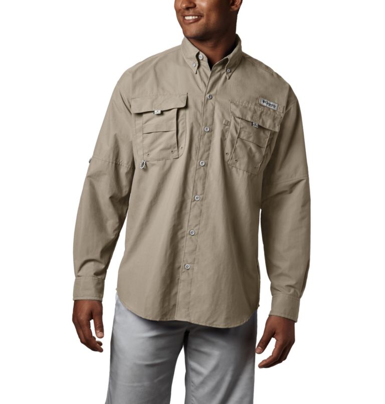 Red Men's Columbia PFG Bahama II Fishing Shirts | GTKQLC-814 - Columbia Outlet Online