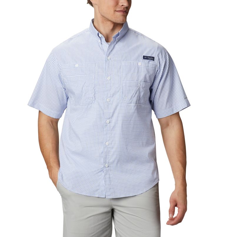 Blue Men's Columbia PFG Super Tamiami Shirts | LKGVHN-613 - Columbia Outlet Online