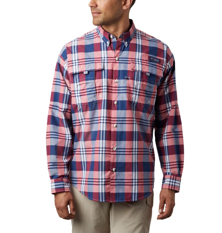 Blue Men's Columbia PFG Super Bahama Shirts | JTVLIK-253 - Columbia Outlet Online