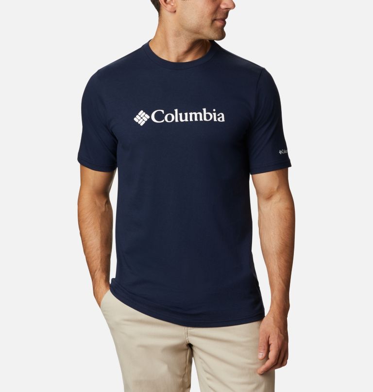 White Men's Columbia CSC Basic Logo T-Shirt | OKDMJB-128 - Columbia Outlet Online