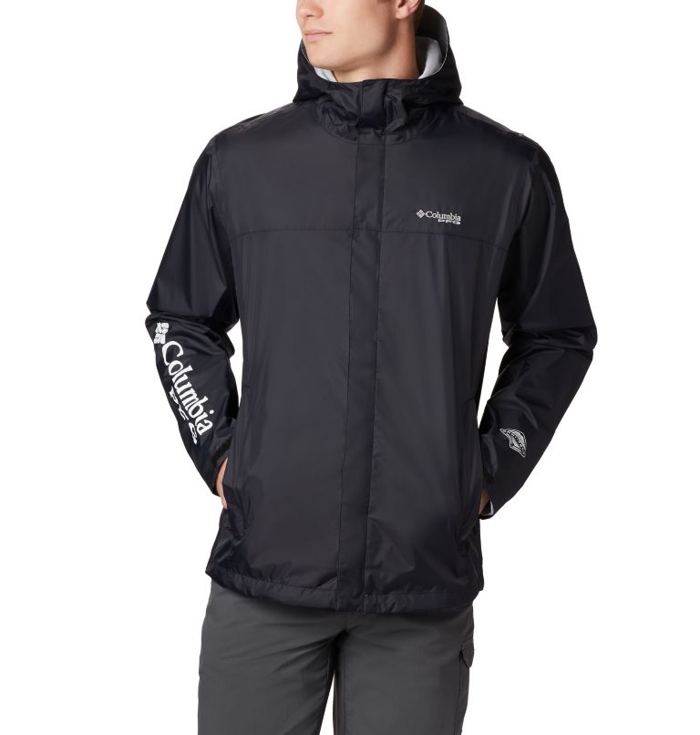 Black Grey Men's Columbia PFG Storm Rain Jacket | VQOZDK-576 - Columbia Outlet Online