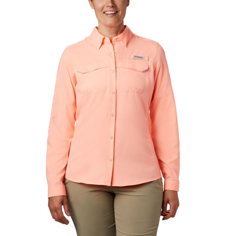 Grey Women's Columbia PFG Lo Drag Shirts | XRUEHZ-214 - Columbia Outlet Online