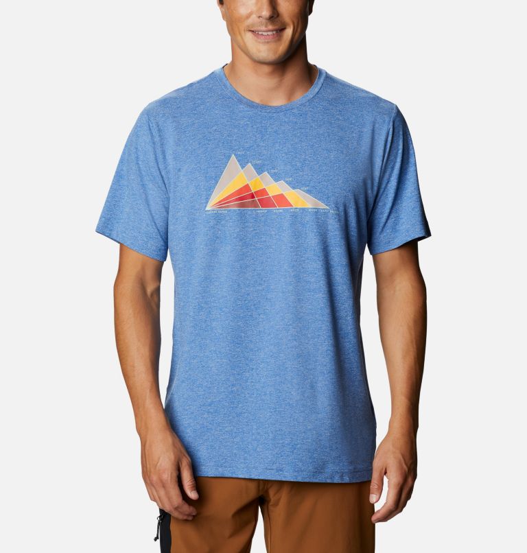Blue Men's Columbia Tech Trail T-Shirt | YWQNED-760 - Columbia Outlet Online