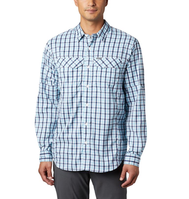Green Men's Columbia Silver Ridge Lite Plaid Shirts | AHZBXL-850 - Columbia Outlet Online