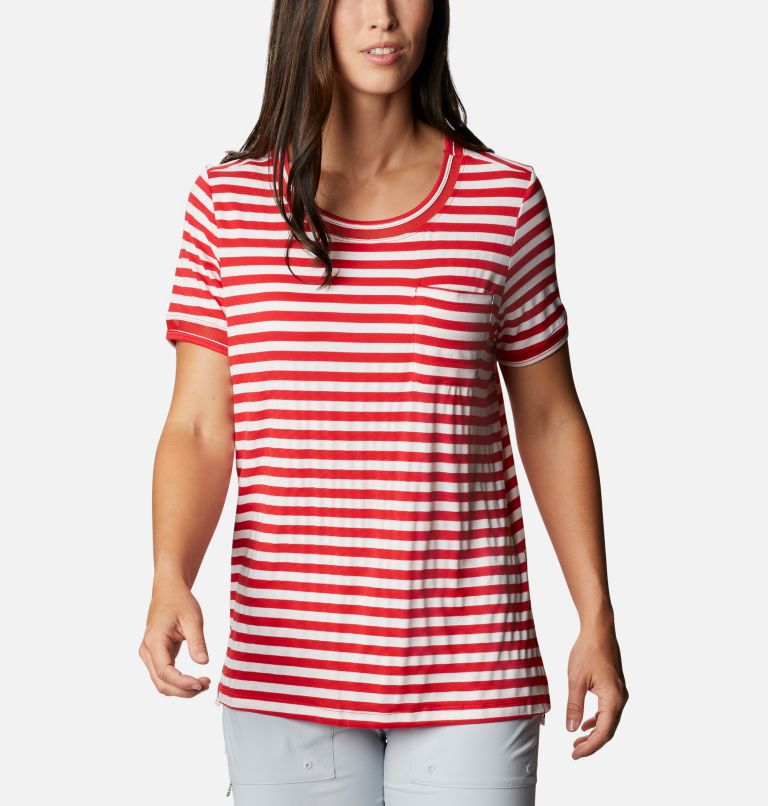 Red Women's Columbia Slack Water T-Shirt | PNBRHO-730 - Columbia Outlet Online