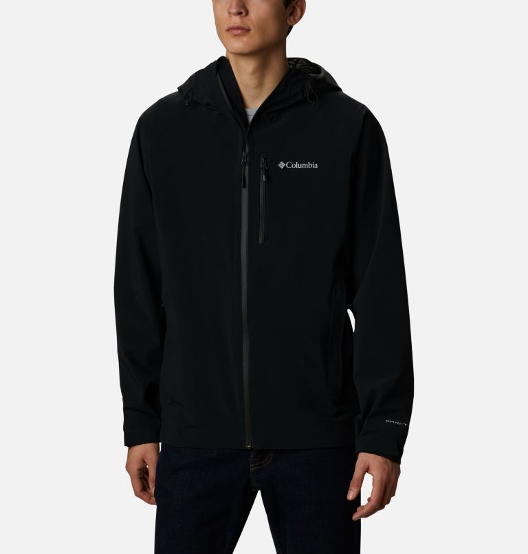 Black Men's Columbia Beacon Trail Rain Jacket | AMUSEV-093 - Columbia Outlet Online