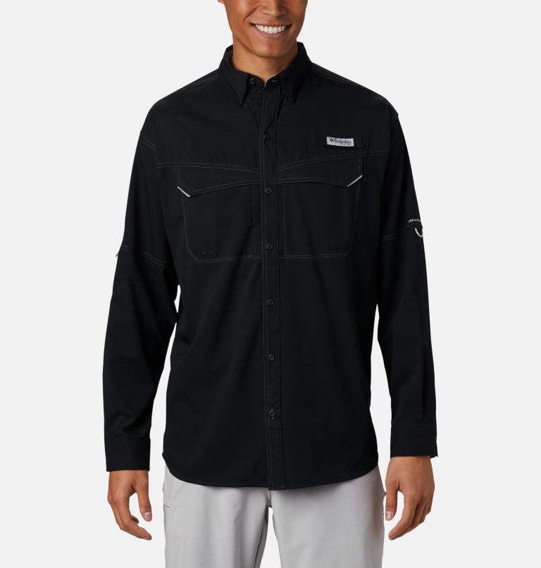 Navy Men's Columbia PFG Low Drag Offshore Shirts | GQZFXV-240 - Columbia Outlet Online