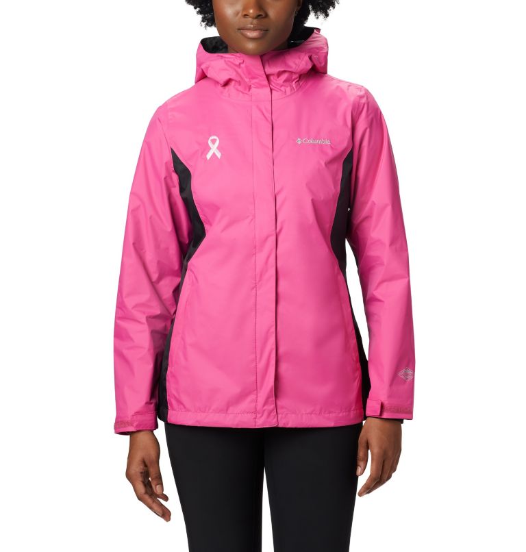 Pink Black Women's Columbia Tested Tough Rain Jacket | FCZJLG-273 - Columbia Outlet Online