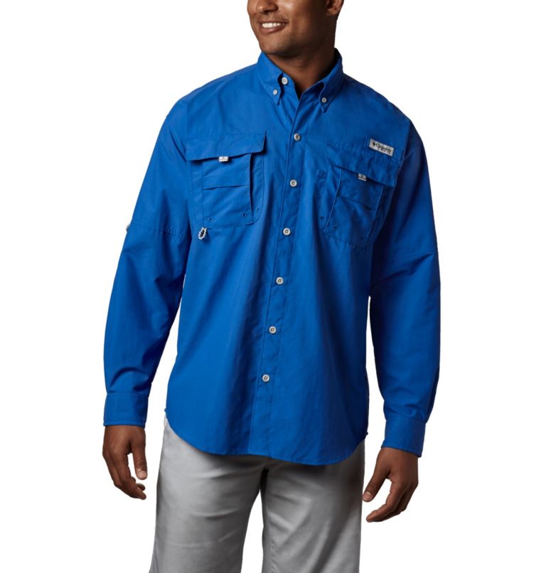 Red Men's Columbia PFG Bahama II Fishing Shirts | GTKQLC-814 - Columbia Outlet Online