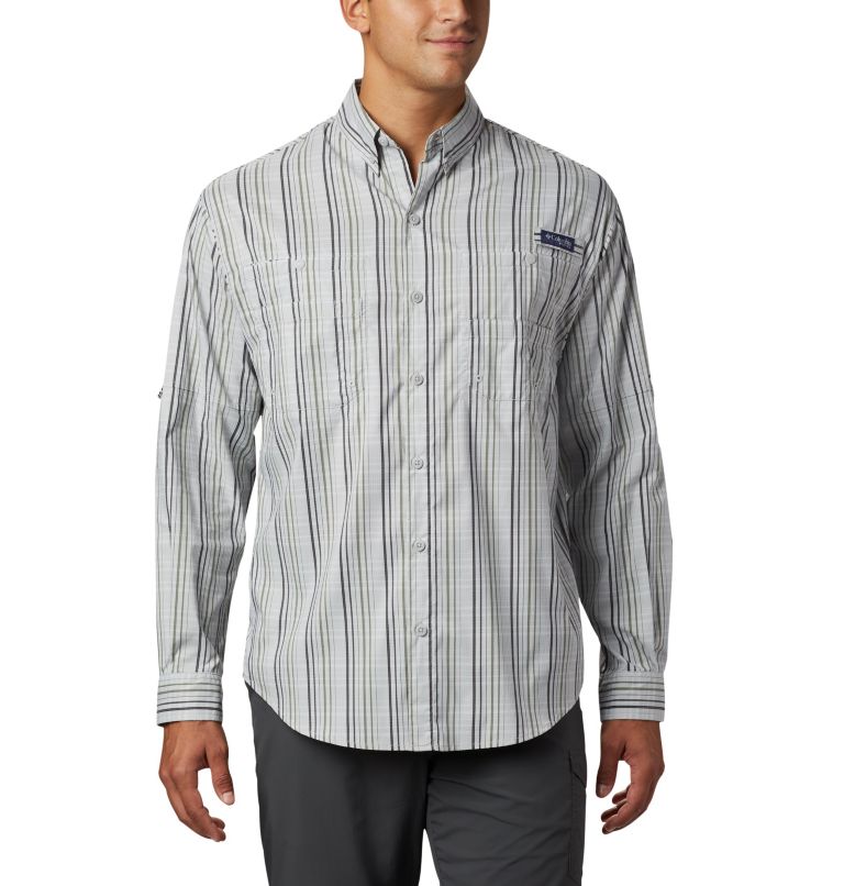 Navy Men's Columbia PFG Super Tamiami Fishing Shirts | DBLJRE-687 - Columbia Outlet Online