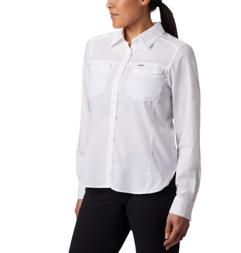 White Women's Columbia Silver Ridge Shirts | QOUAXK-537 - Columbia Outlet Online