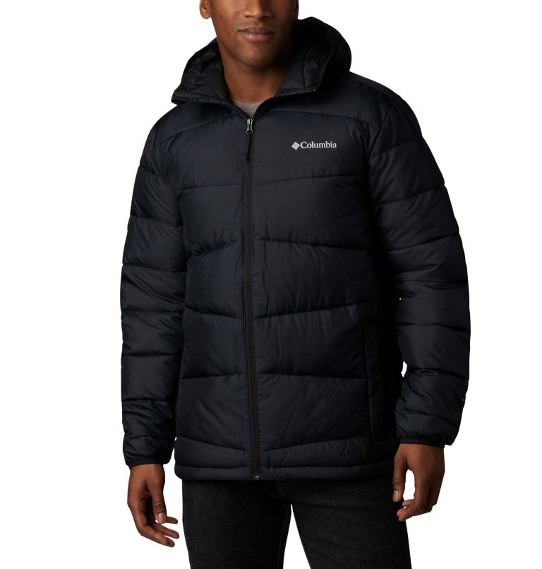 Black Men's Columbia Coats Hooded Jacket | ZNHAPL-039 - Columbia Outlet Online