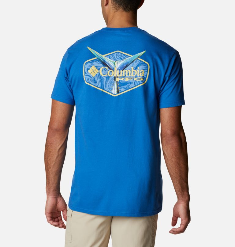Navy Men's Columbia PFG T-Shirt | PVRZGT-931 - Columbia Outlet Online
