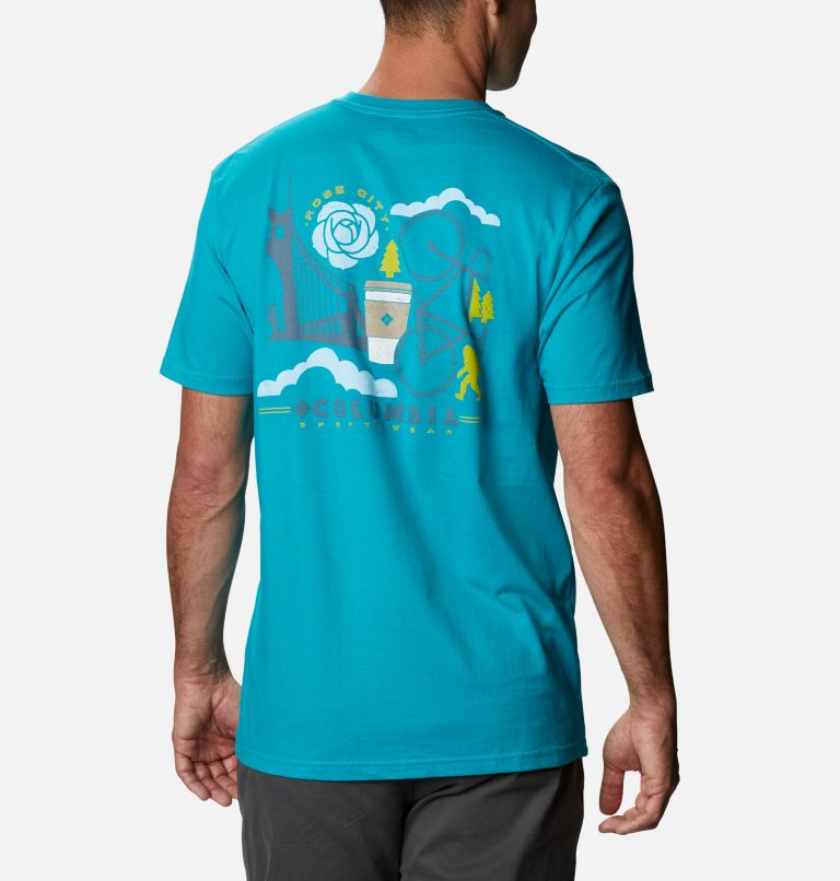 Navy Men's Columbia PFG T-Shirt | PVRZGT-931 - Columbia Outlet Online