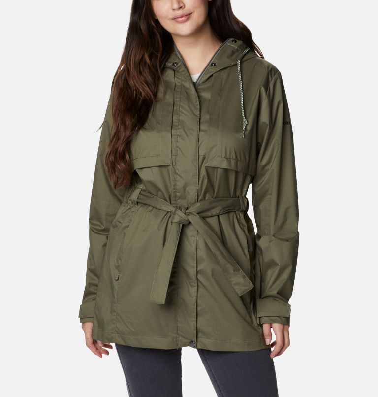 Olive Green Women's Columbia Pardon My Trench Rain Jacket | EDSQWF-207 - Columbia Outlet Online