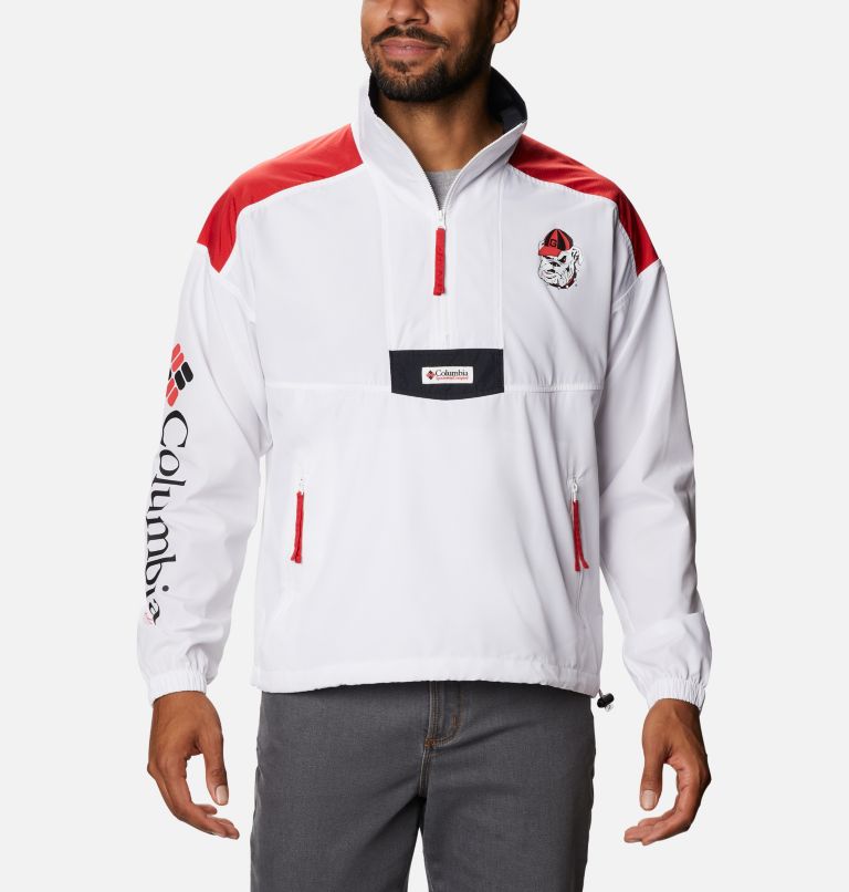 White Red Black Men's Columbia Collegiate Windbreaker | WGXYSB-405 - Columbia Outlet Online