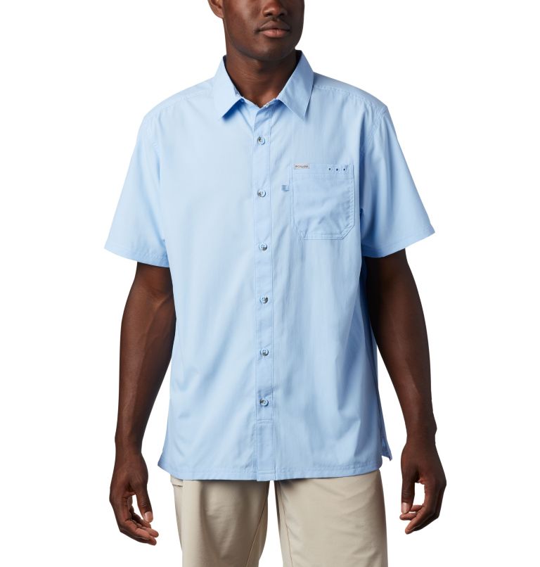 Red Men's Columbia PFG Slack Tide Shirts | UJELBR-345 - Columbia Outlet Online