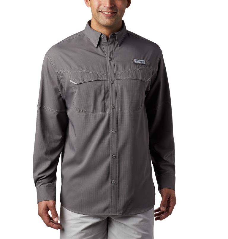 Navy Men's Columbia PFG Low Drag Offshore Shirts | GQZFXV-240 - Columbia Outlet Online