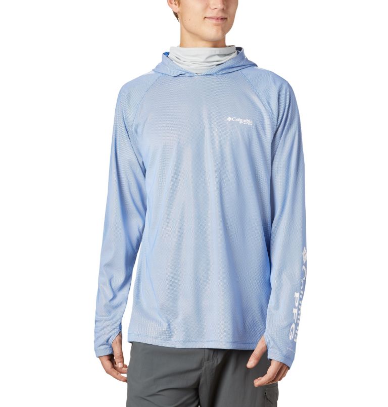 Blue Men's Columbia PFG Terminal Deflector Hoodies | ZTJSYV-830 - Columbia Outlet Online