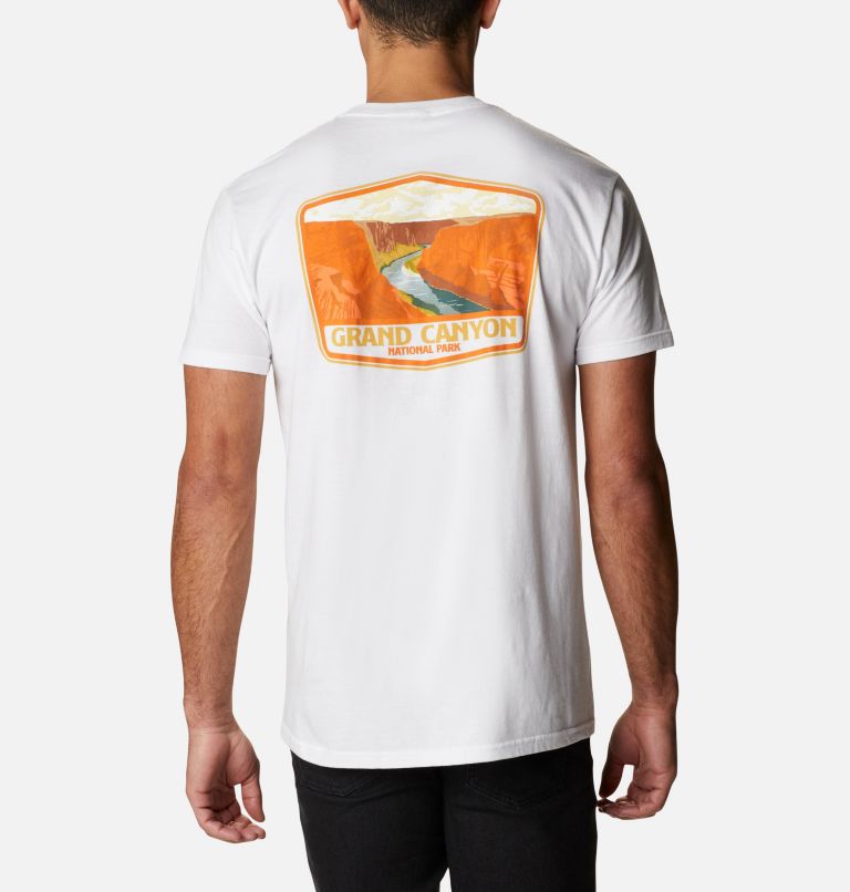 White Men's Columbia Grand Canyon T-Shirt | GKVFNQ-762 - Columbia Outlet Online