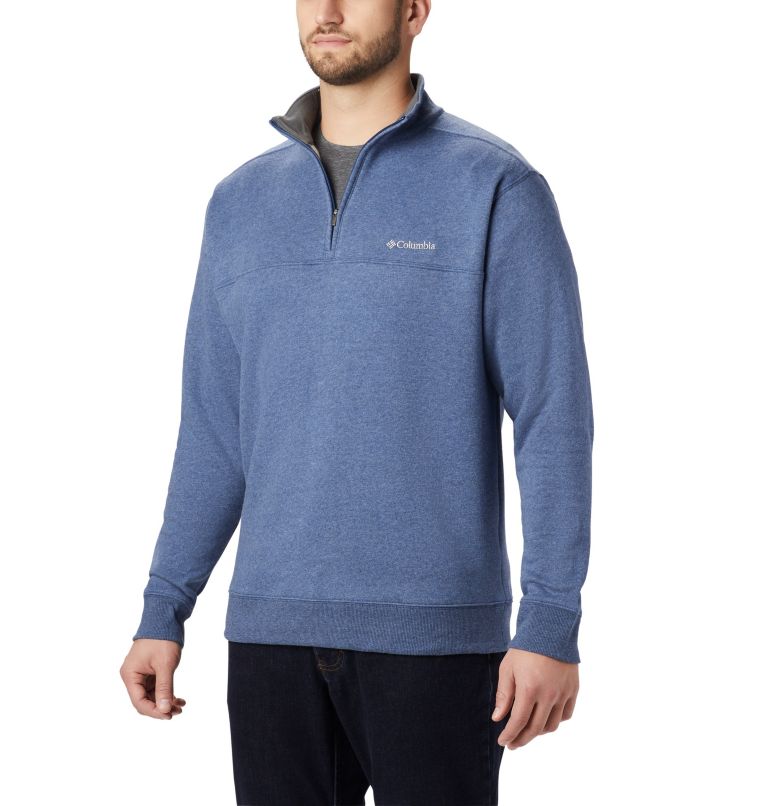 Blue Men's Columbia Hart Mountain II Hoodies | GBLRWK-456 - Columbia Outlet Online