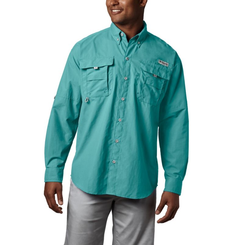 Red Men's Columbia PFG Bahama II Fishing Shirts | GTKQLC-814 - Columbia Outlet Online