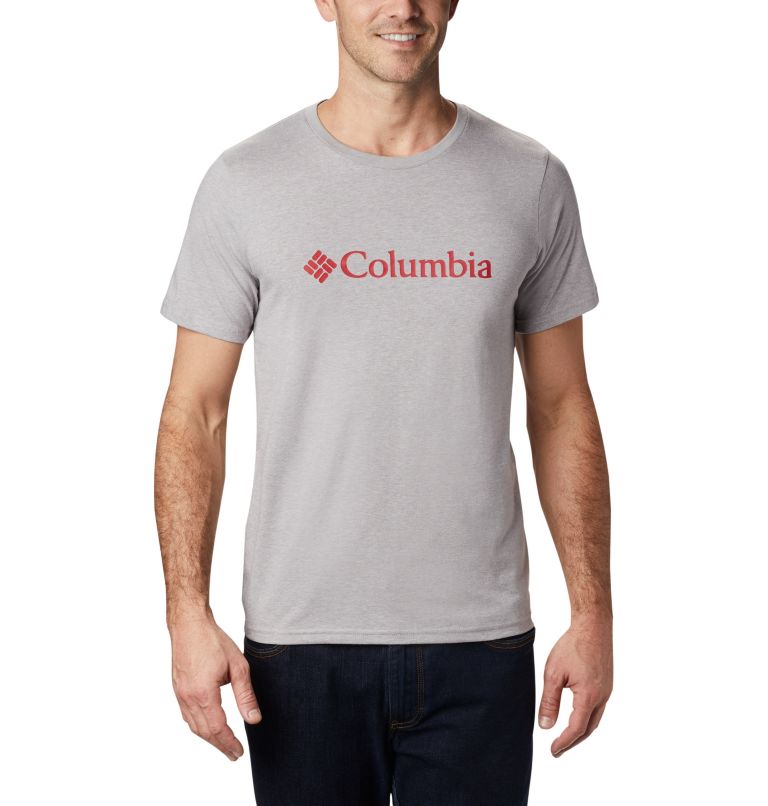 White Men's Columbia CSC Basic Logo T-Shirt | OKDMJB-128 - Columbia Outlet Online