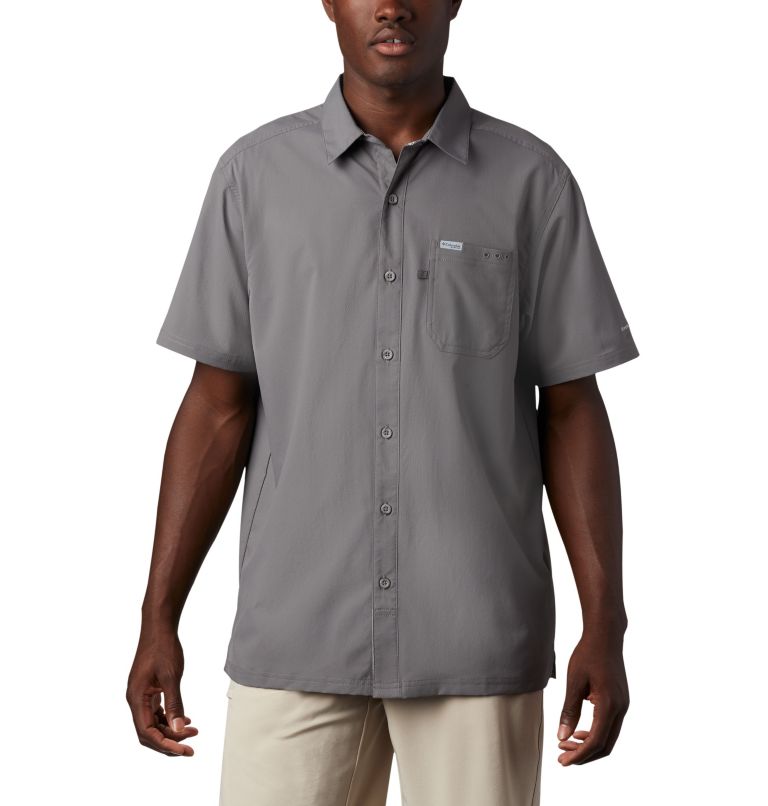 Red Men's Columbia PFG Slack Tide Shirts | UJELBR-345 - Columbia Outlet Online