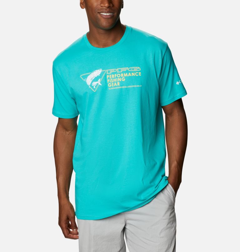 Navy Men's Columbia PFG T-Shirt | PVRZGT-931 - Columbia Outlet Online