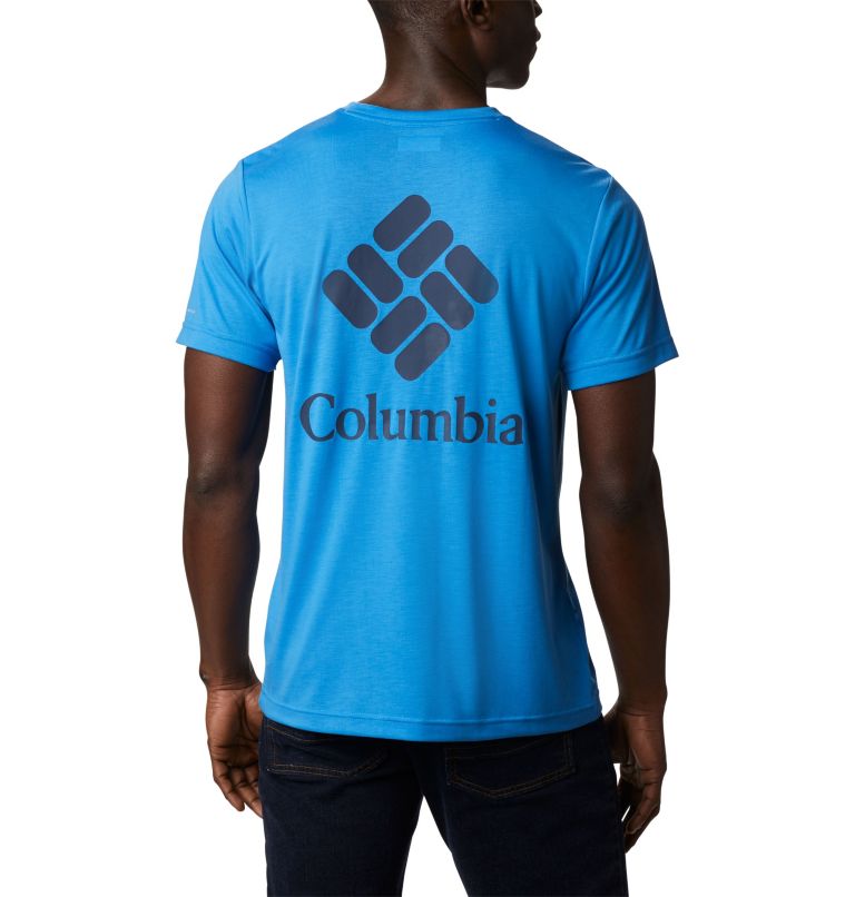 Blue Men's Columbia Maxtrail Logo T-Shirt | ZSNXFE-635 - Columbia Outlet Online