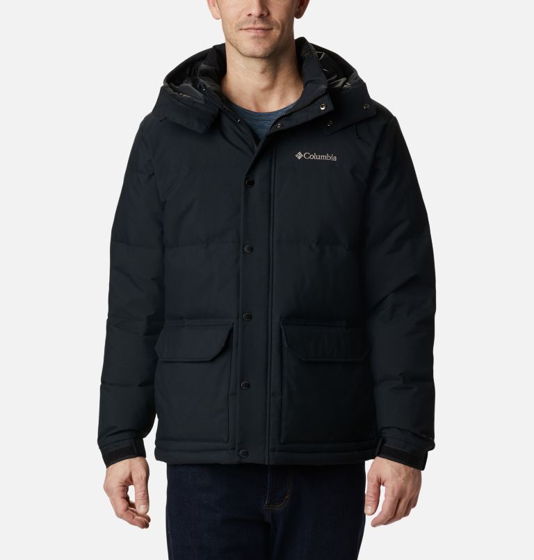 Black Men's Columbia Rockfall Down Jacket | ECZKWT-682 - Columbia Outlet Online