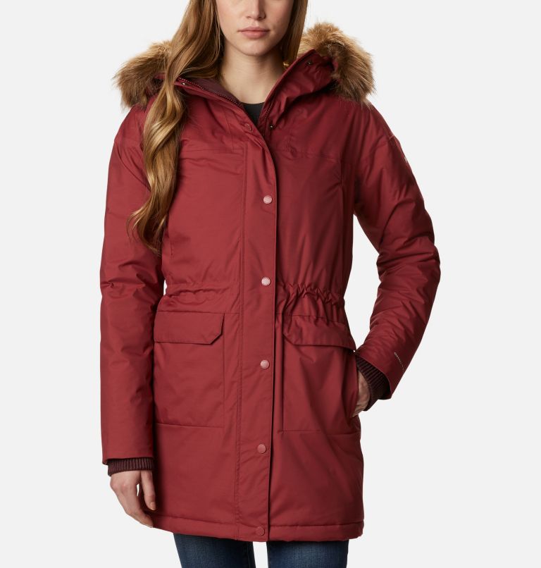 Red Women's Columbia Hawks Prairie Parkas | HXVZSQ-760 - Columbia Outlet Online
